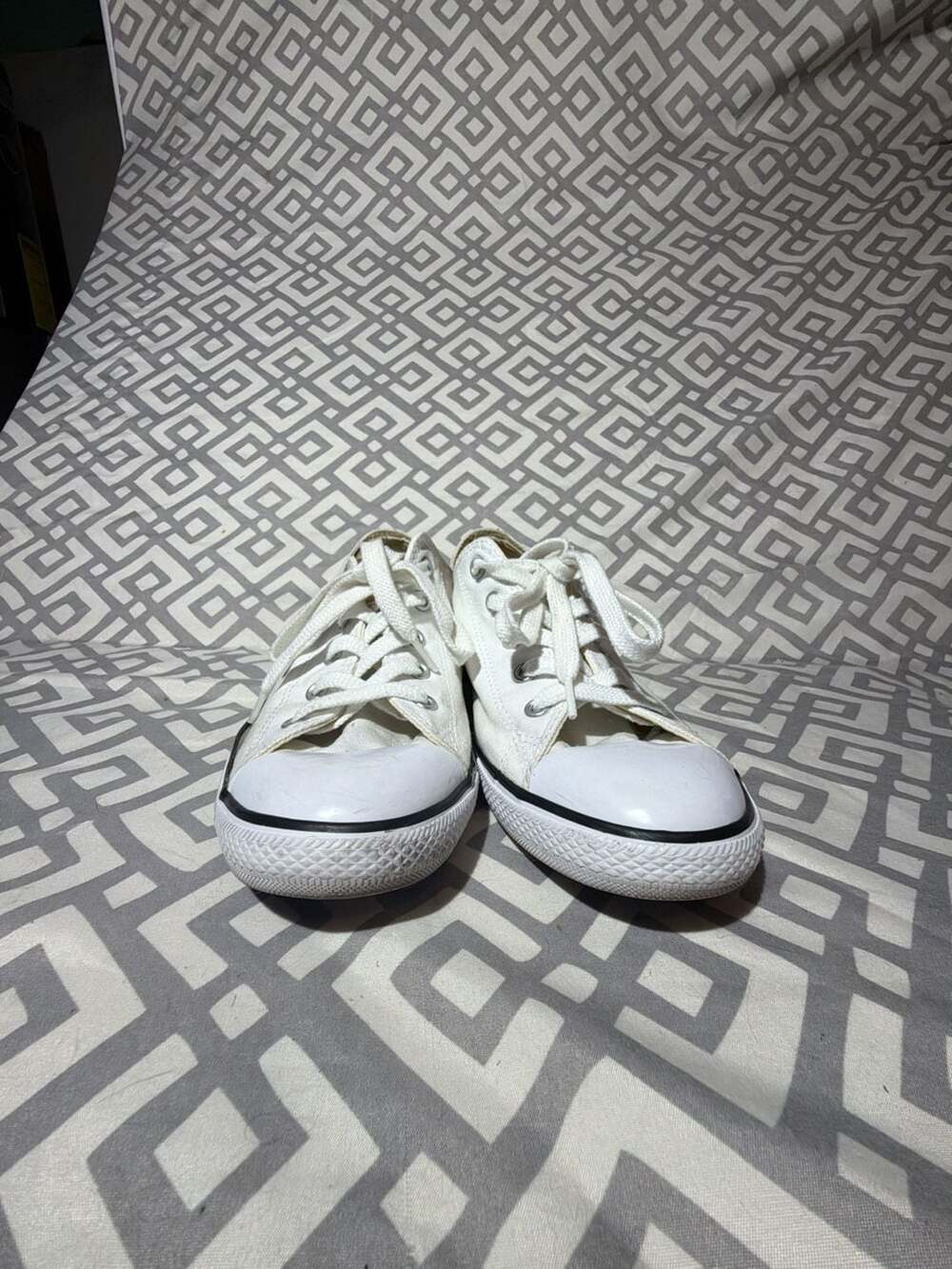 Converse All Star Dainty Low Top White Sneakers Women's Size 9.5 - Picture 4 of 5